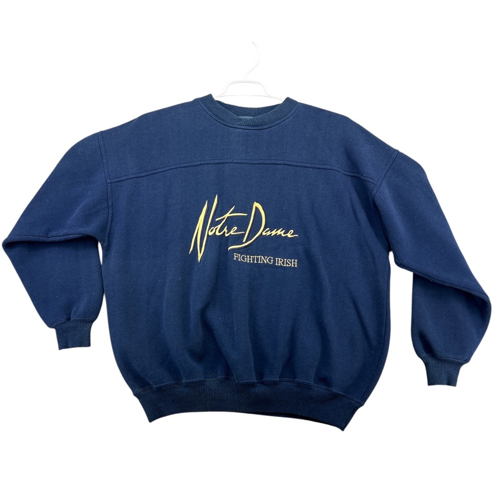 Crable Sportswear Notre Dame Fighting Irish Sweatshirt Navy Blue XL Vintage
